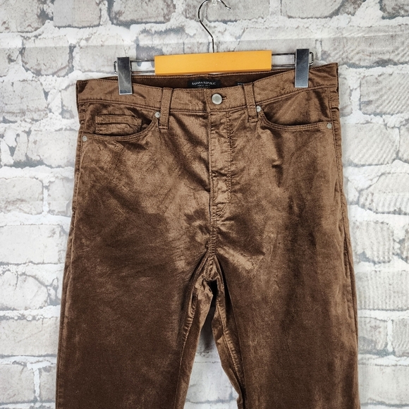 Banana Republic High Rise Velvet Flare Jean Coconut Brown Size 31Long - Picture 8 of 16